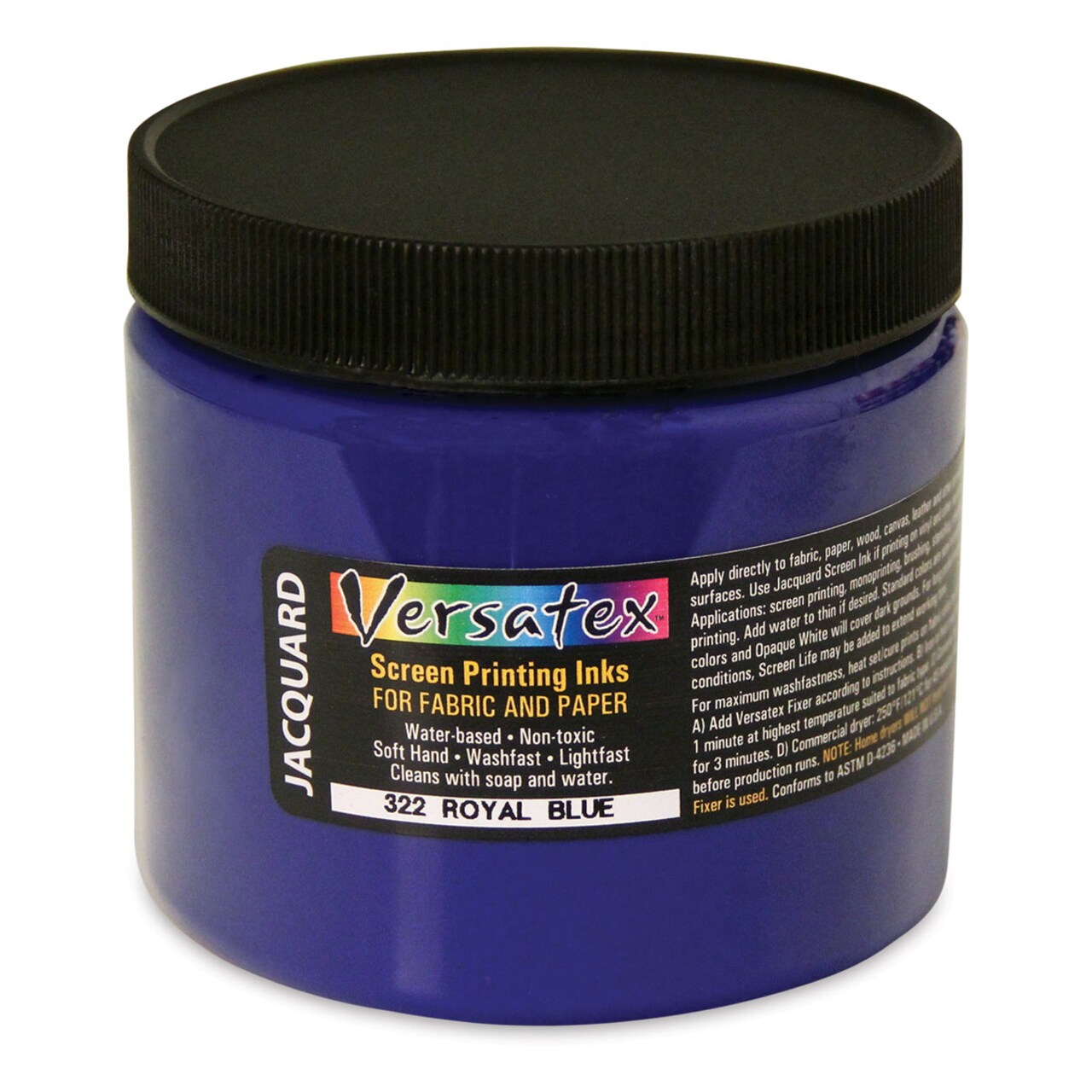 Jacquard Versatex Screen Printing Ink - Royal Blue, 16 oz jar